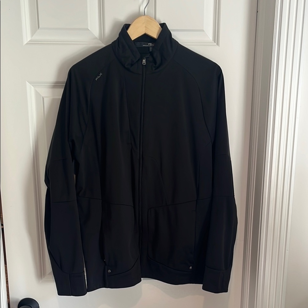 RLX Ralph Lauren Black Windbreaker Jacket. Golf gear.